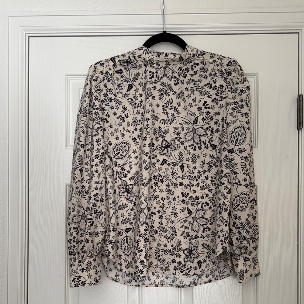 Floral Black and White Woman’s Shirt